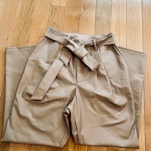Express pleated high rise ankle Vegan Leather pants. Size XS
